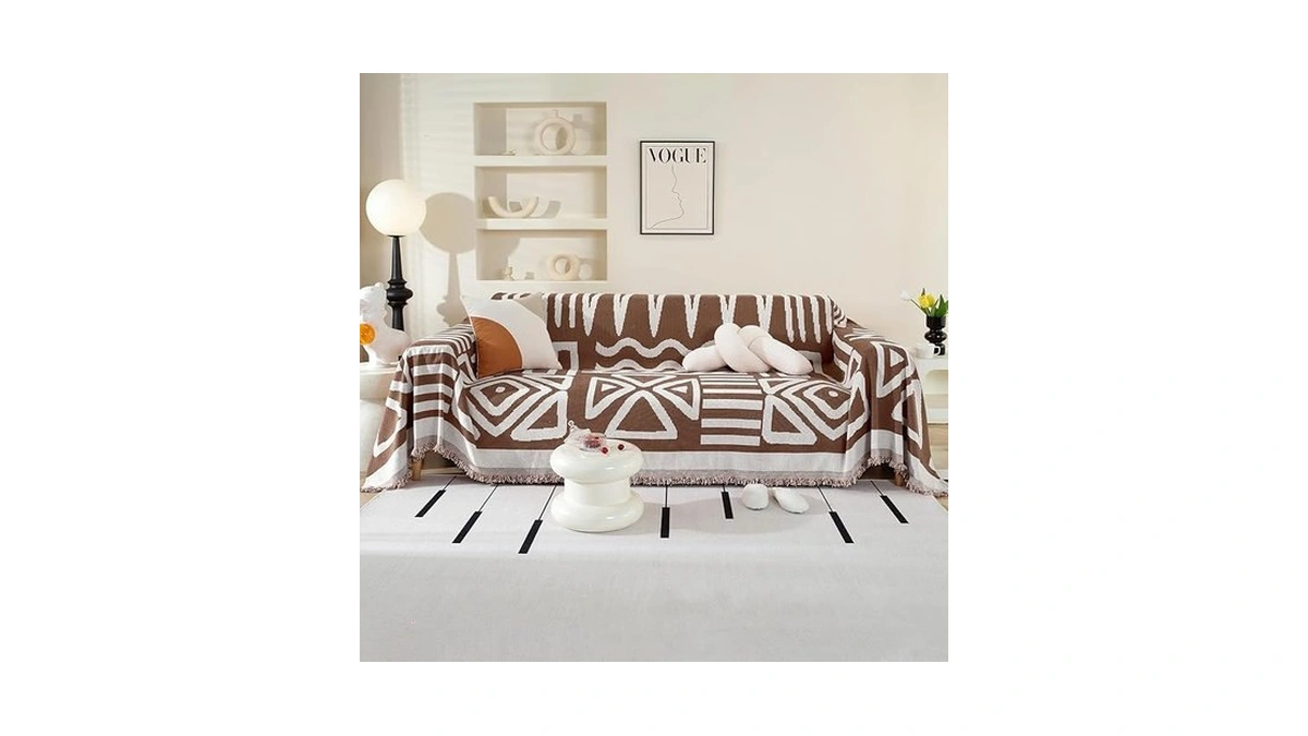 Amazon coupon: Ostepdecor Boho Couch Cover Coffee Sofa