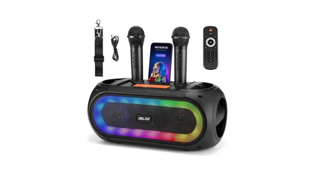 Amazon code: Delxo Karaoke Machine With 2 Wireless Mi
