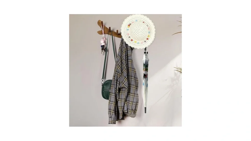 Amazon code: Kimwina Solid Wood Wall Hooks 5 Flip Dow