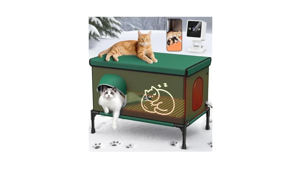 Amazon code: Heated Outdoor Cat House With Camera 100