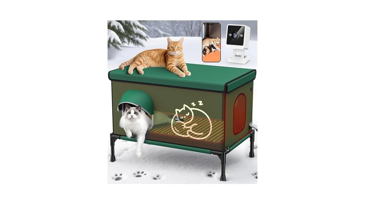 Amazon code: Heated Outdoor Cat House With Camera 100