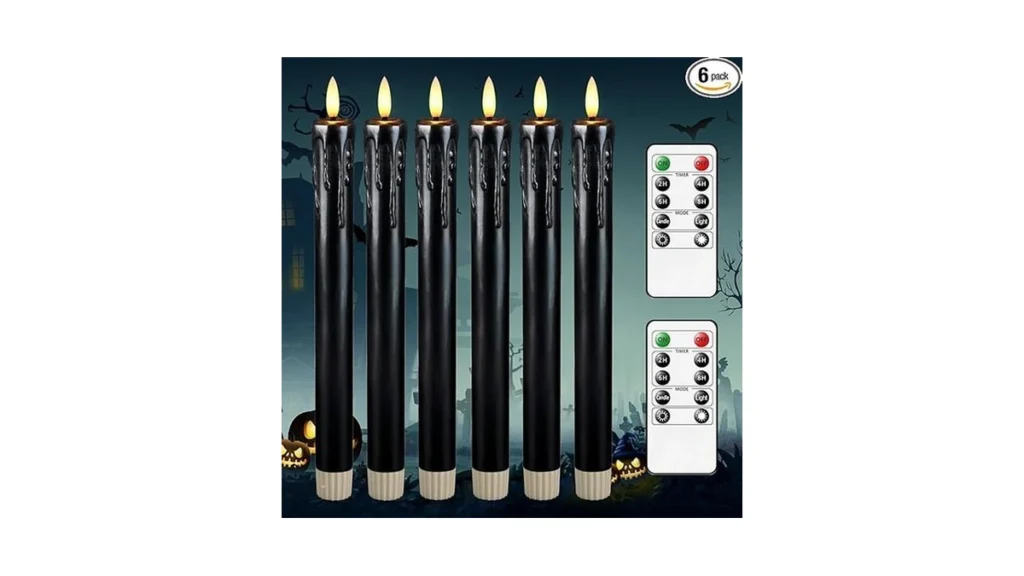 Amazon code: Lezonic Black Flameless Taper Candles Ba