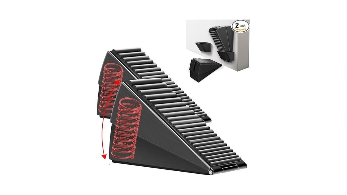 Amazon coupon: 2 Pack Adjustable Spring Door Stopper We
