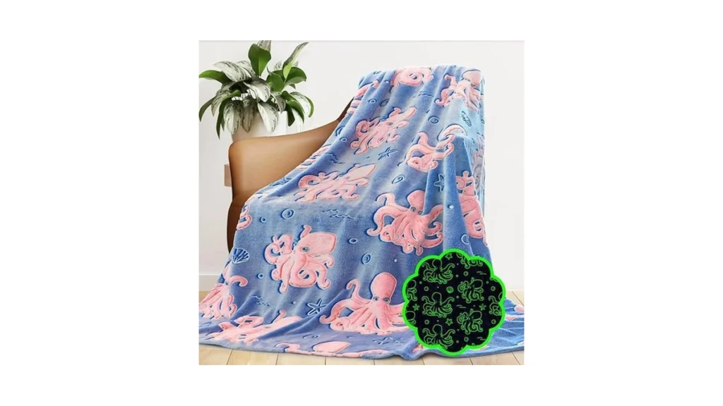 Amazon code: Octopus Blanket Glow In The Dark Ocean B