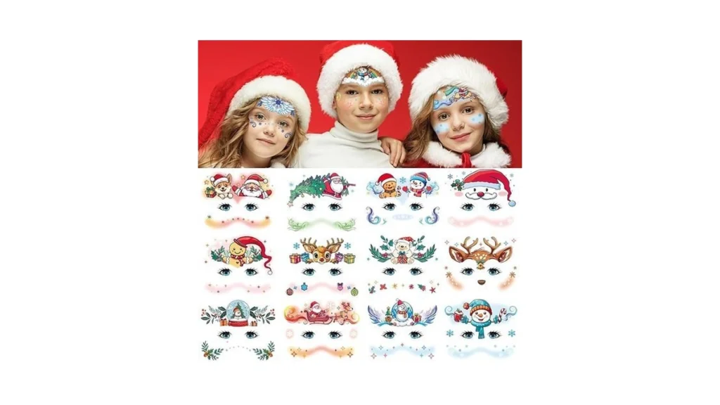 Amazon code: Emome 15 Sheets Christmas Face Tattoos F