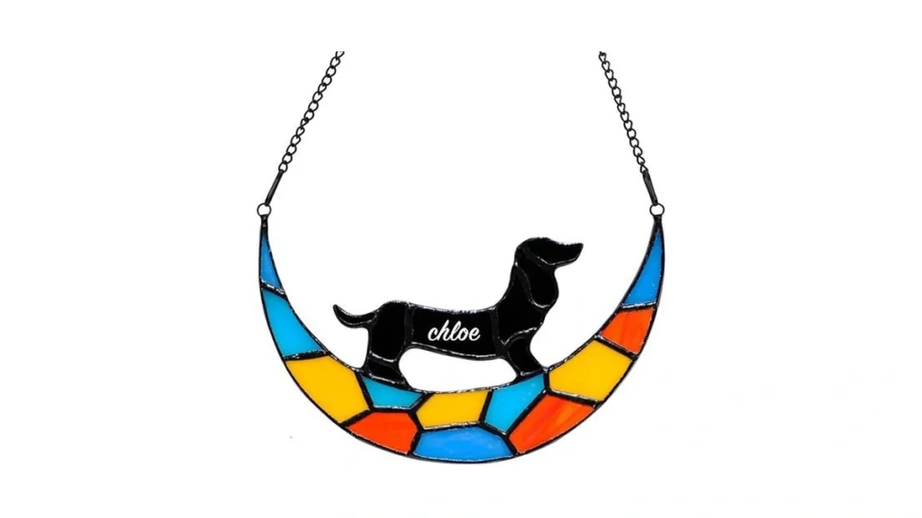 Amazon code: Fufyukey Dachshund Dog Memorial Stained