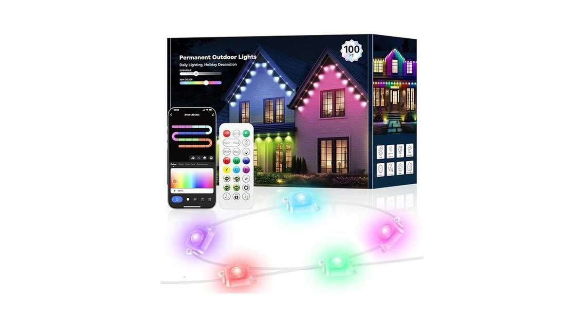Amazon coupon: Lemonlovely 100ft Permanent Outdoor Ligh
