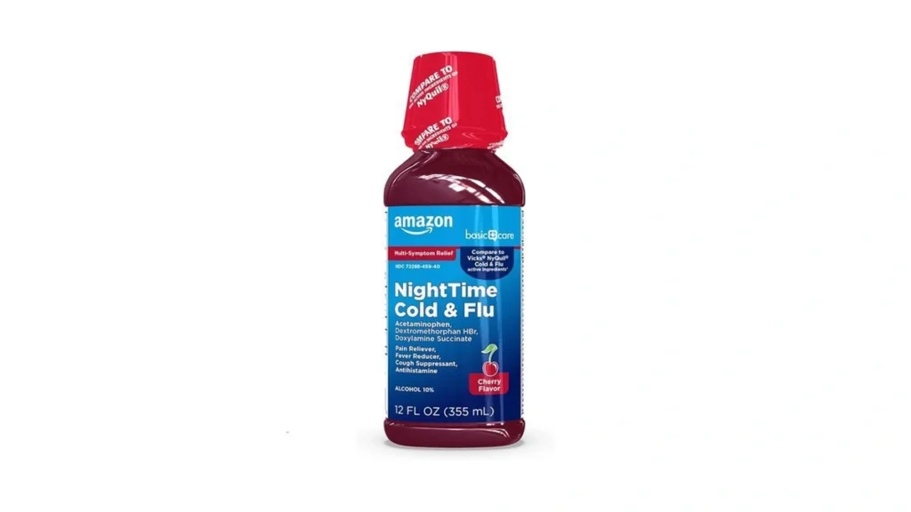 Amazon coupon: Amazon Basic Care Night Time Cold Flu Li
