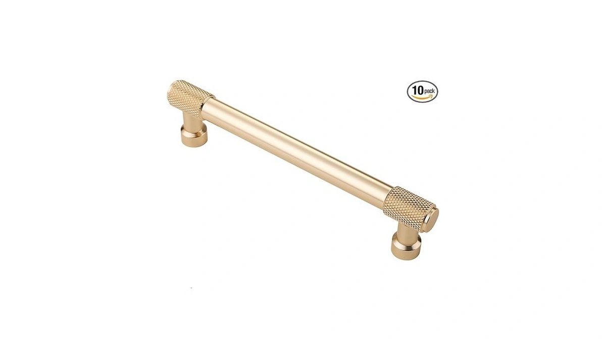 Amazon coupon: Alzassbg 10 Pack Gold Cabinet Pulls 5 In