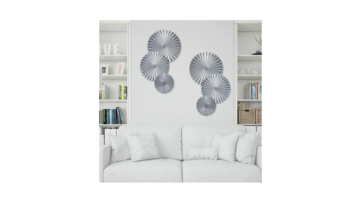 Amazon code: Botaoyiyi Silver Wall Art Set Of 6 Silve