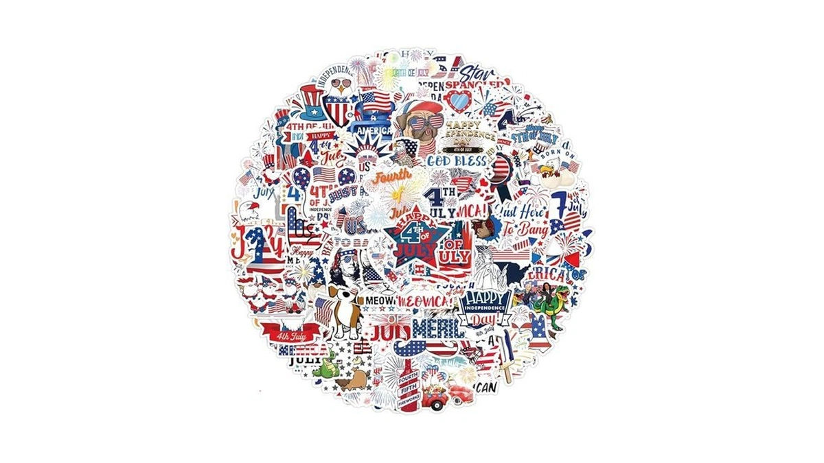 Amazon code: 100 Pcs 4th Of July Stickers Patriotic D