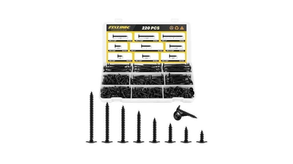 Amazon coupon: 220 Pcs Truss Head Black Wood Screws Ass