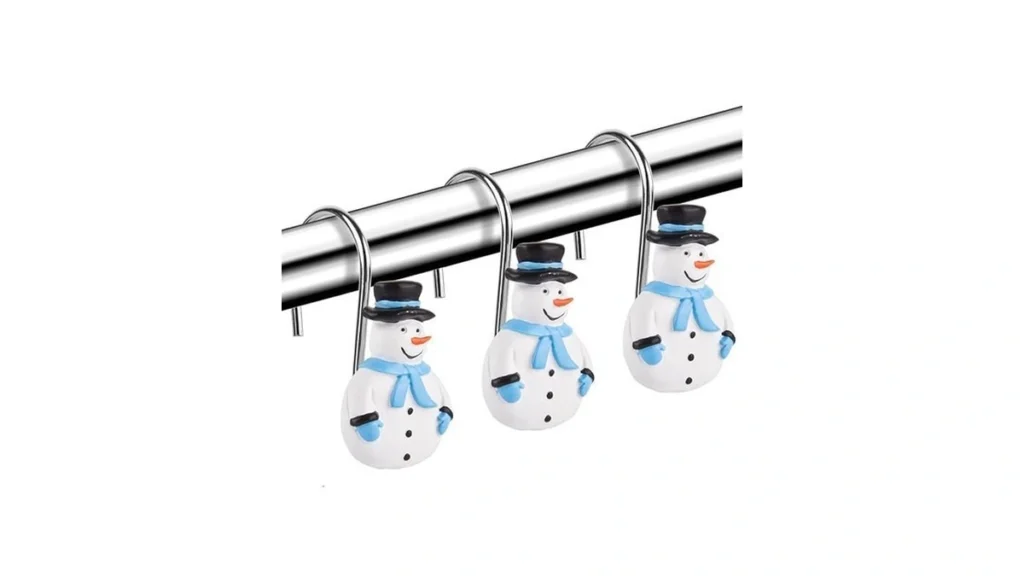 Amazon code: Snowman Shower Curtain Hooks Rings 12 Pc