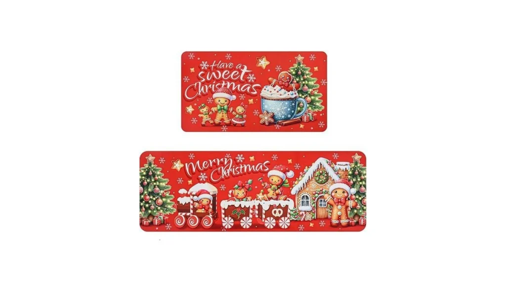 Amazon coupon: Gingerbread Man Christmas Kitchen Rugs M