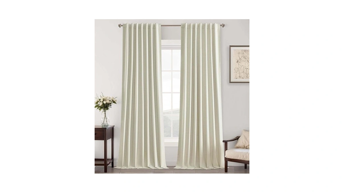 Amazon coupon: Uhitech Natural Beige Blackout Curtains