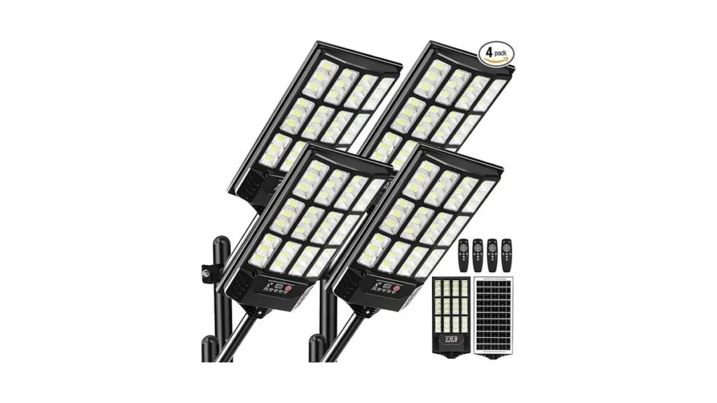 Amazon code: 4 Pack Solar Street Lights Outdoor Flood