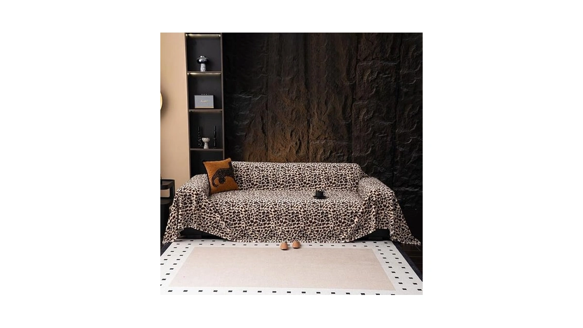 Amazon coupon: Amwan Leopard Print Decorative Faux Rabb