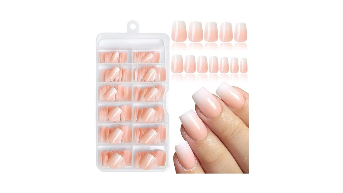 Amazon coupon: Bellelfin Ombre Press On Nails Short Nud