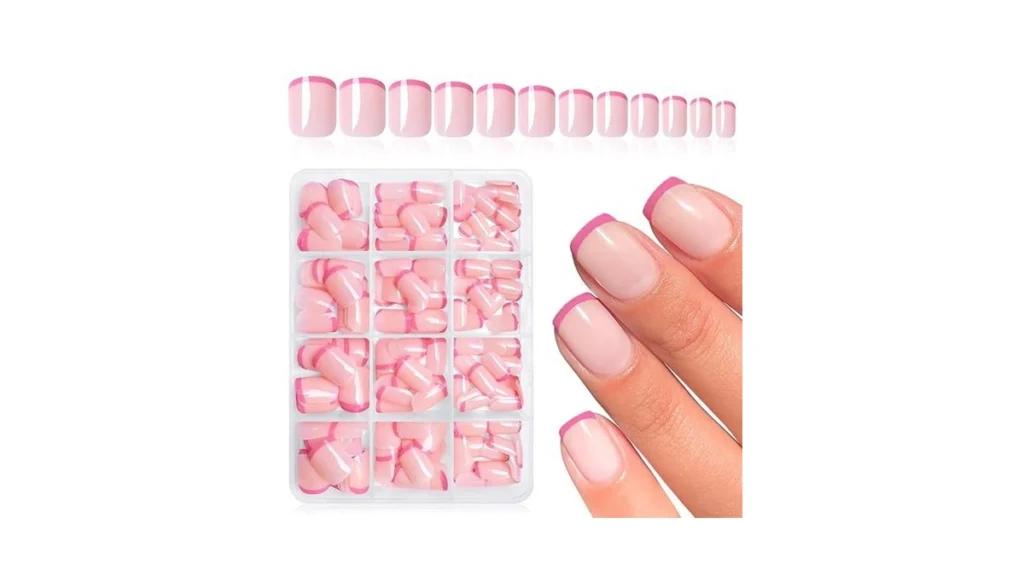Amazon coupon: Bellelfin Hot Pink French Tip Press On N