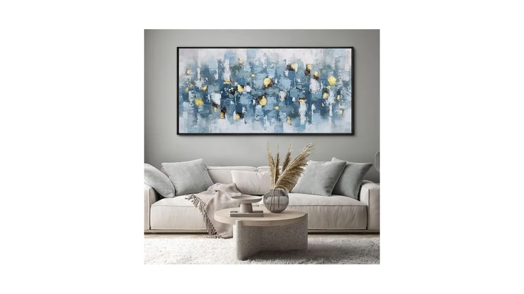 Amazon coupon: Klakla Blue And White Abstract Wall Art