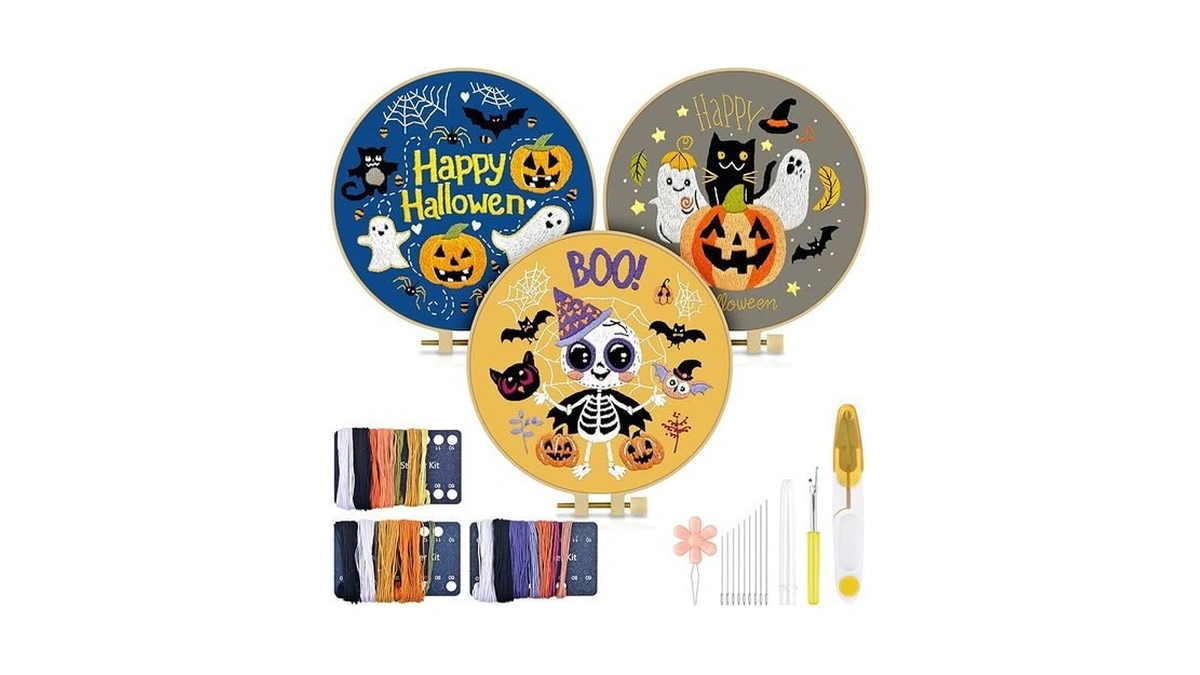Amazon coupon: Tindtop Halloween Embroidery Kit For Adu