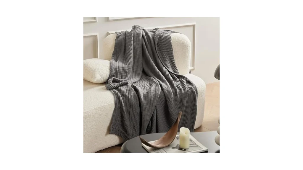 Amazon coupon: Amwan Dark Gray 100 Cotton 4 Layer Musli