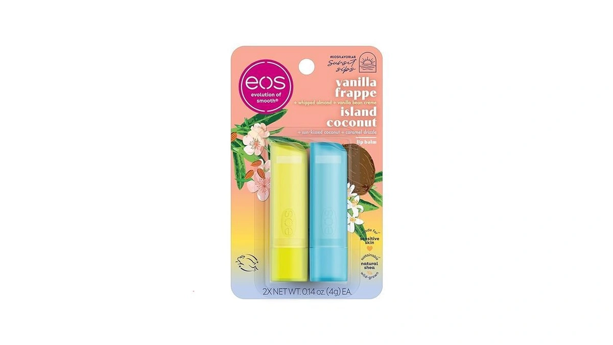 Amazon coupon: Eos Sunset Sips Lip Balms- Island Coconu