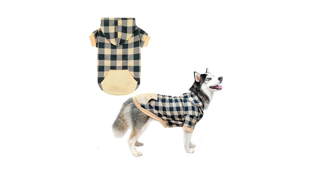 Amazon coupon: Kooltail Plaid Dog Hoodie Pet Clothes Sw