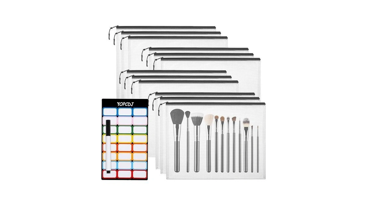 Amazon code: Yopcdj 12pcs Mesh Zipper Pouch Bags A5 S