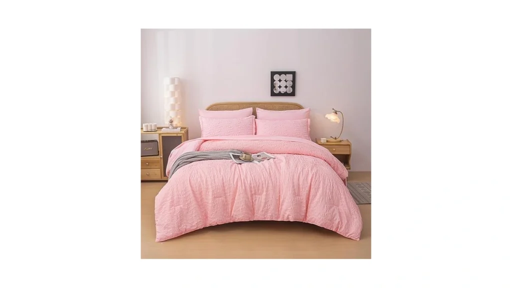 Amazon code: Peopleareok Pink Comforter Sets Twin Siz