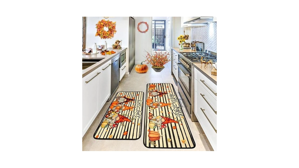 Amazon code: Voanos Hello Fall Kitchen Rugs Gnome And
