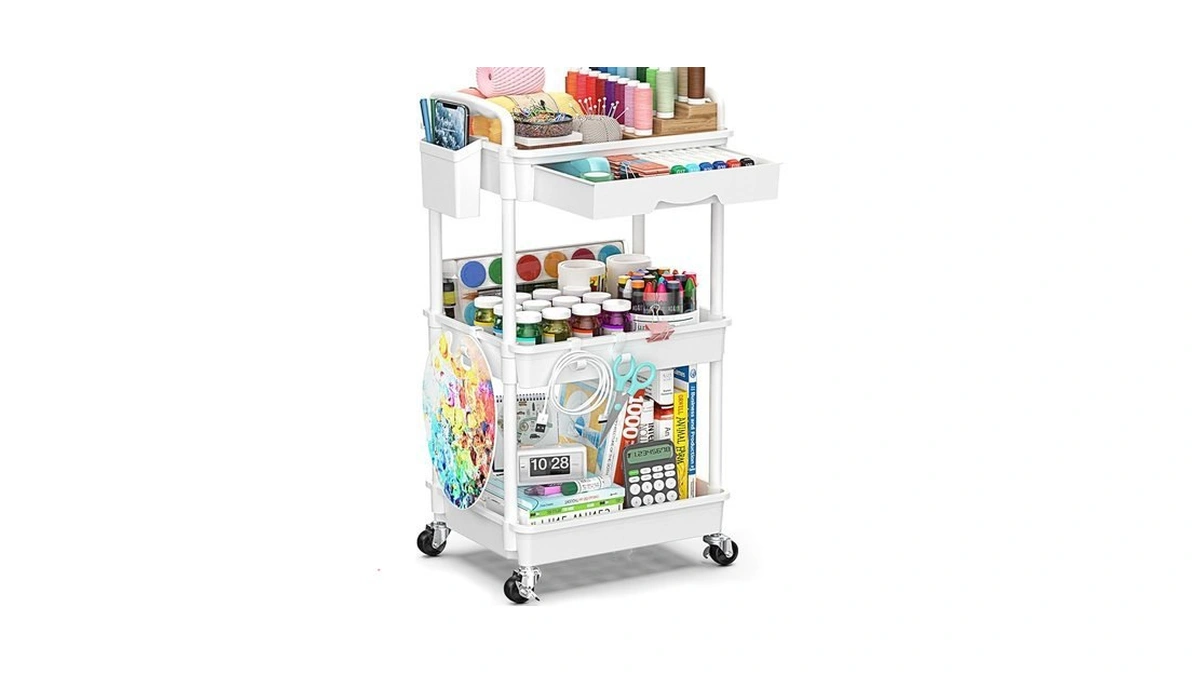 Amazon code: Sunally 3 Tier Rolling Cart With Drawer