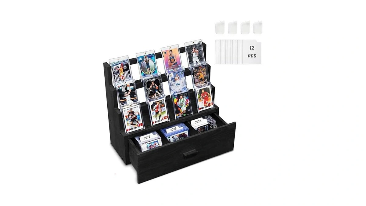 Amazon coupon: Emfogo Trading Card Display 3-tier Card