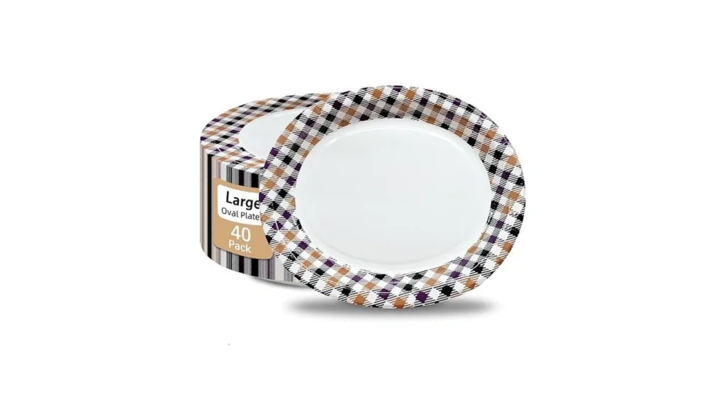 Amazon code: Veizedd 40pcs Halloween Oval Paper Plate