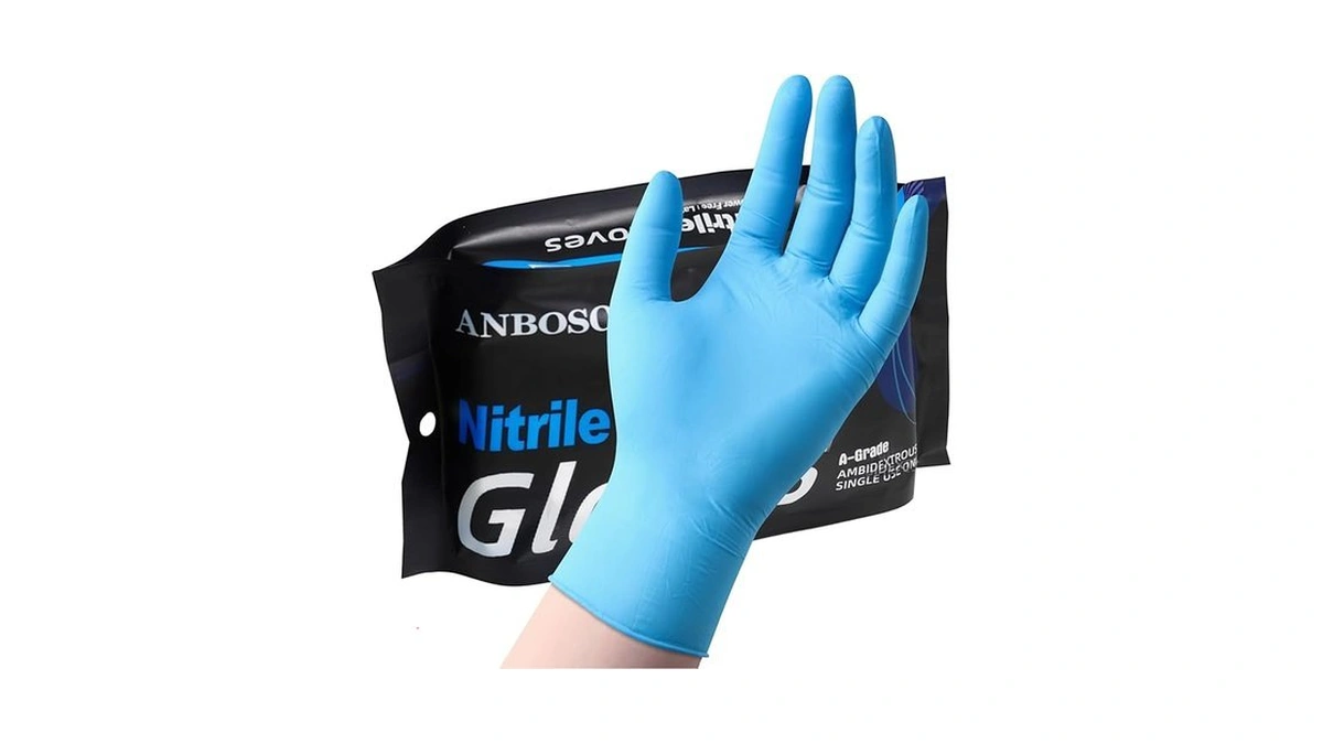 Amazon code: Anboson Nitrile Gloves Disposable Blue L