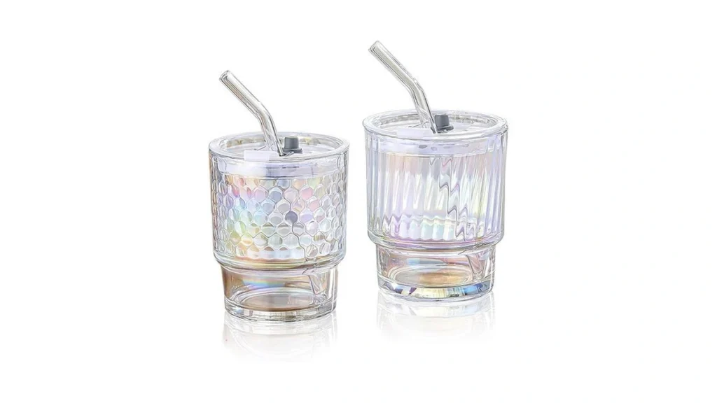 Amazon code: Mhlego 2 Pcs Colorful Glass Coffee Cups