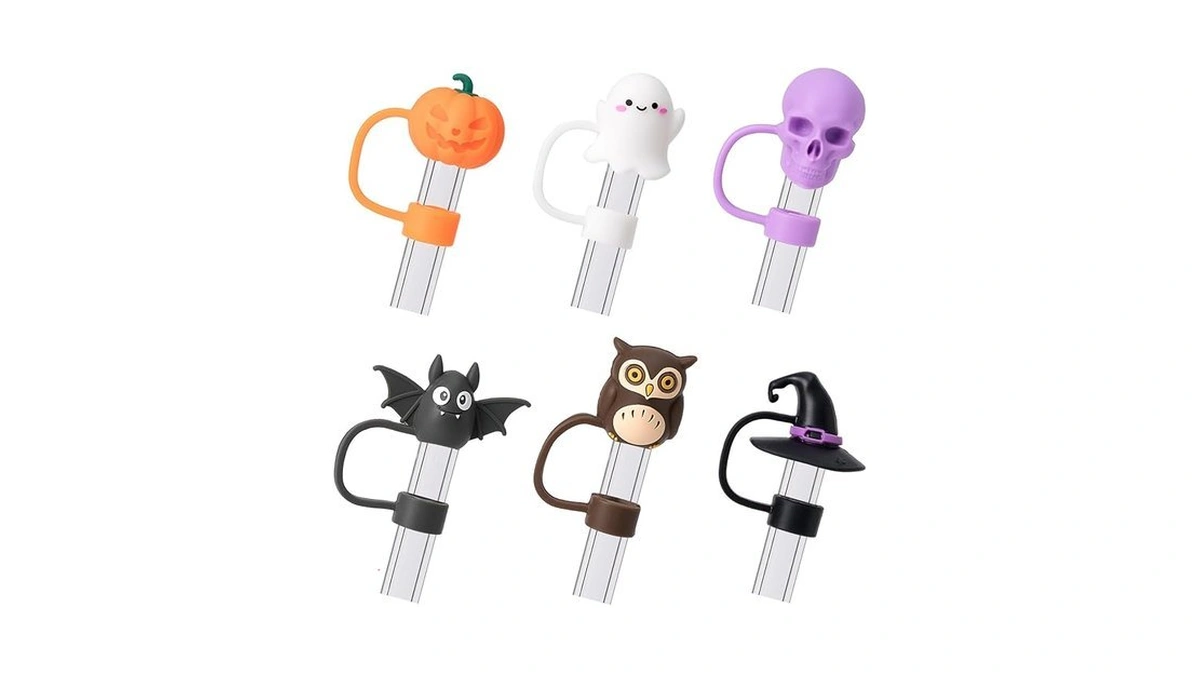 Amazon code: 6pcs Halloween Straw Covers Halloween St