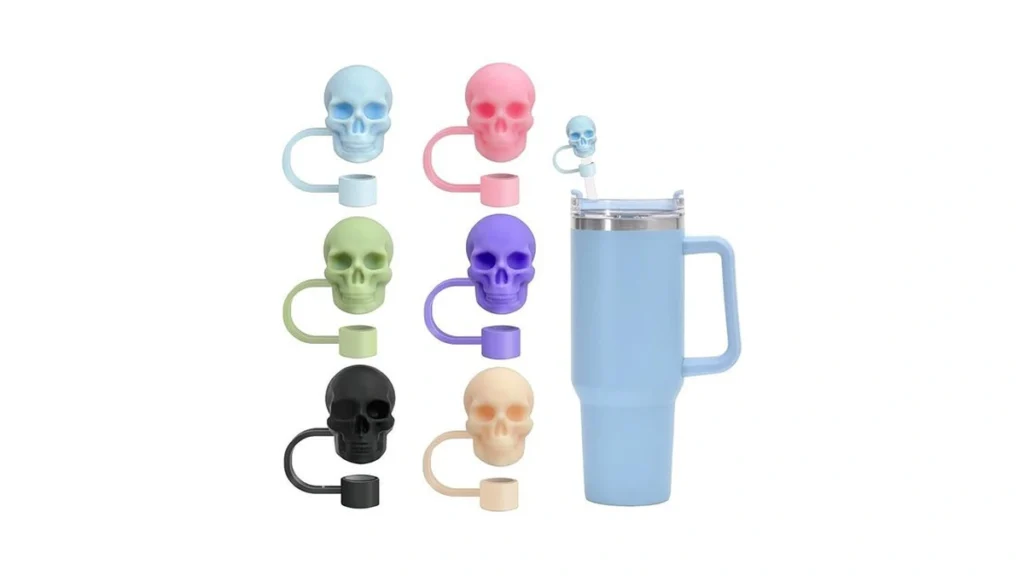 Amazon code: 6pcs Halloween Skeleton Silicone Straw T