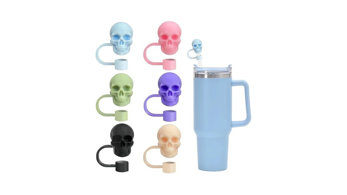 Amazon code: 6pcs Halloween Skeleton Silicone Straw T