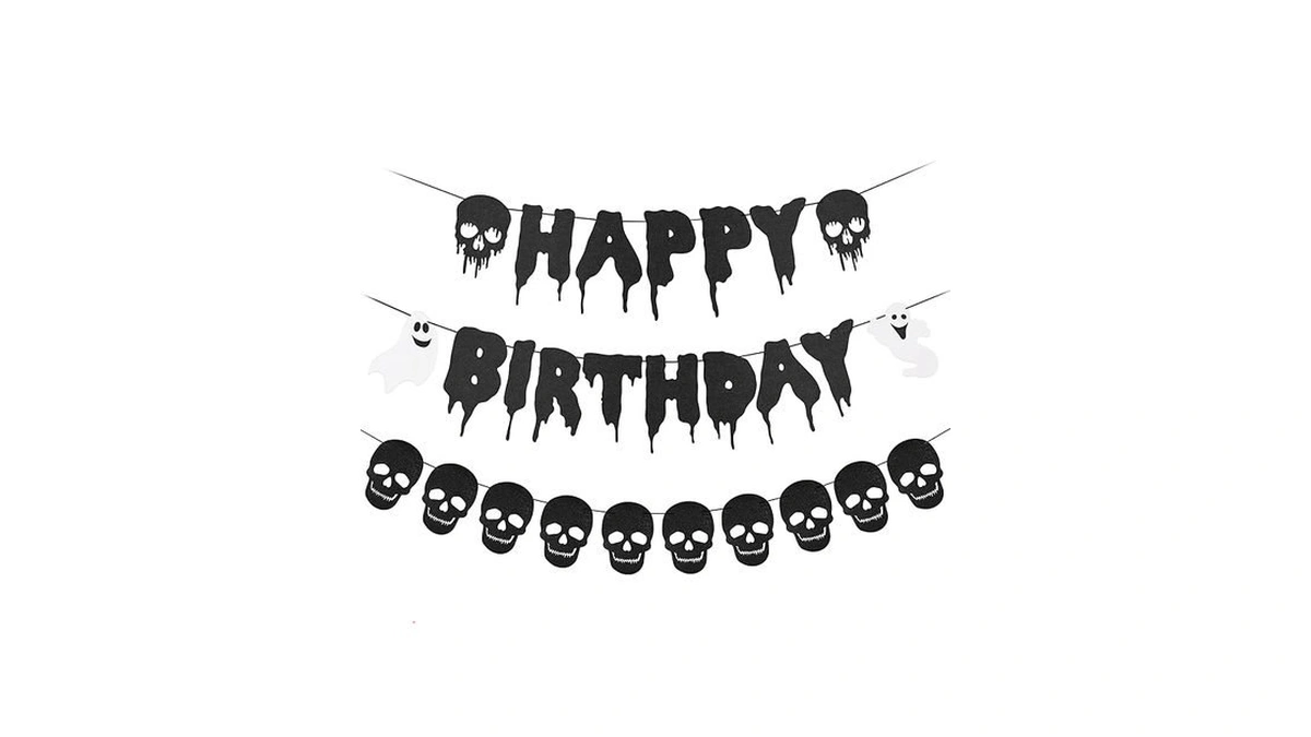 Amazon code: Black Glitter Happy Birthday Halloween B