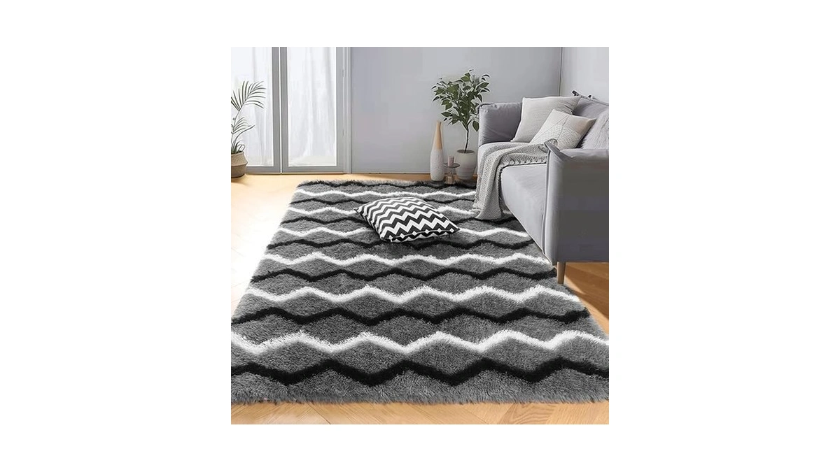 Amazon coupon: 4x6 Rug Fluffy Soft Fuzzy Plush Shag Str