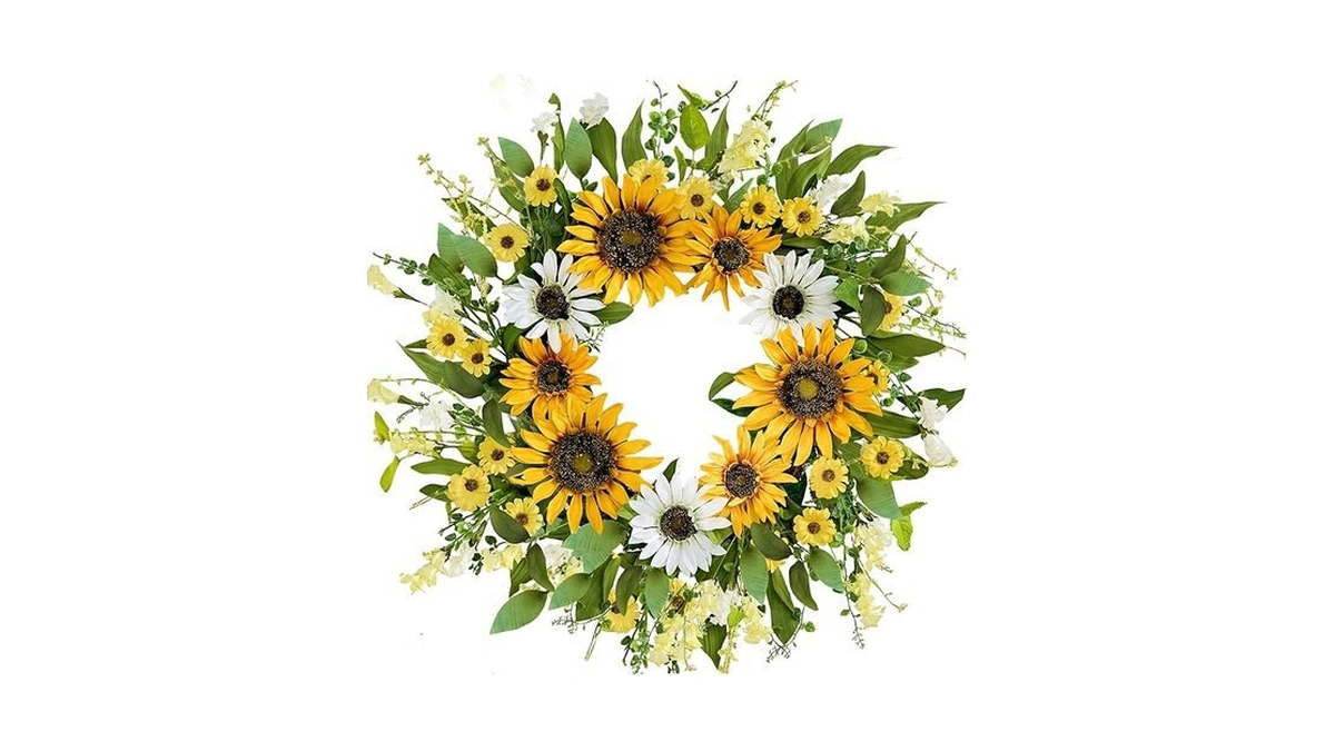 Amazon coupon: Zjlmit Spring Wreath 20 Inch Artificial