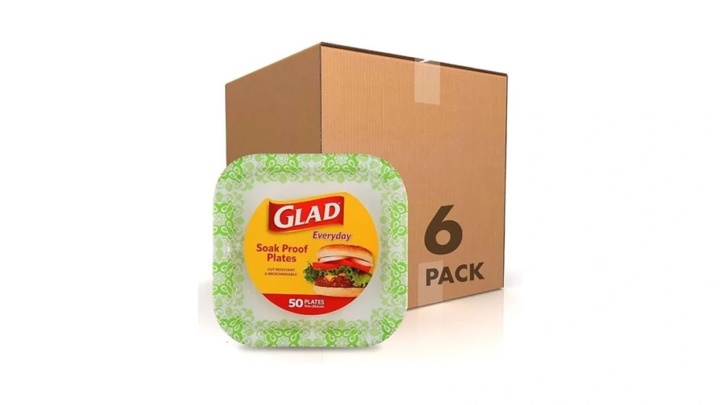 Amazon coupon: Glad Square Disposable Paper Plates Gree