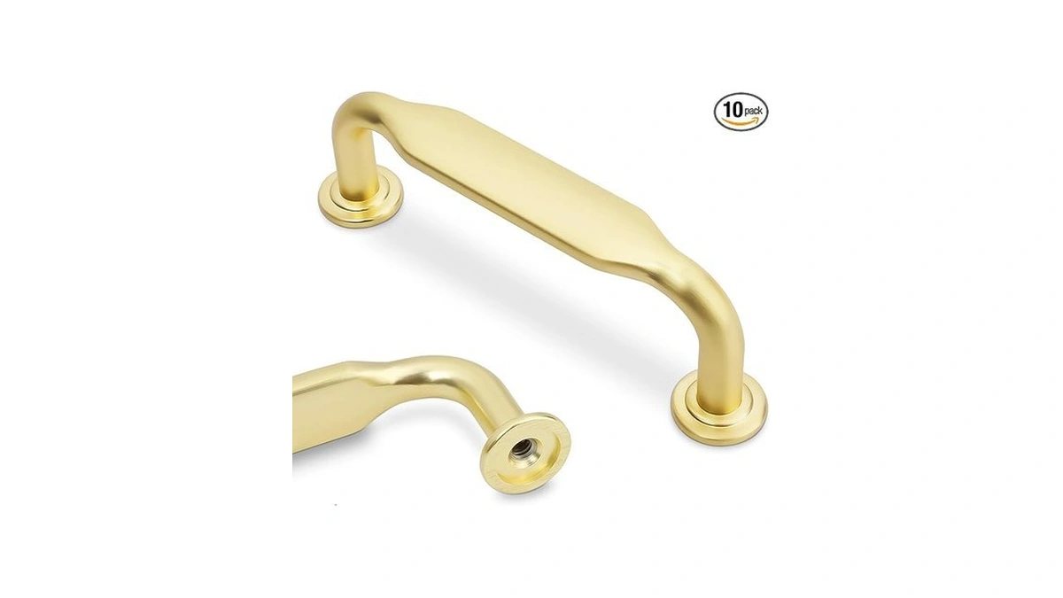 Amazon coupon: Amasideca 10 Pack Brushed Brass Cabinet