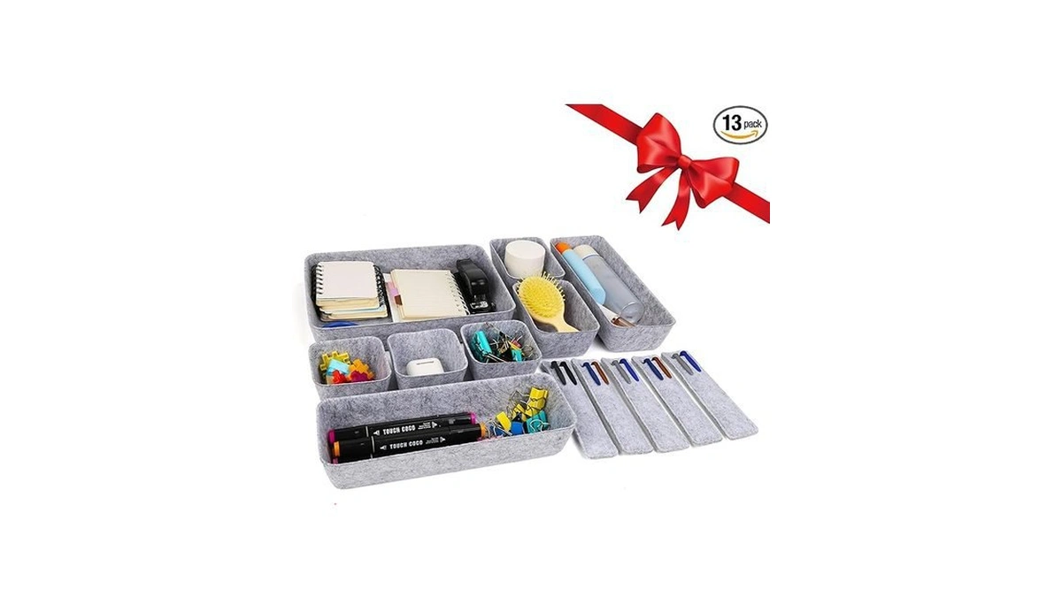 Amazon code: Outfandia 13 Pcs Office Drawer Organizer