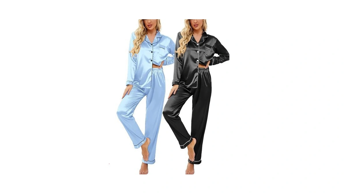 Amazon code: Ekouaer 2 Pack Satin Pajamas Set For Wom