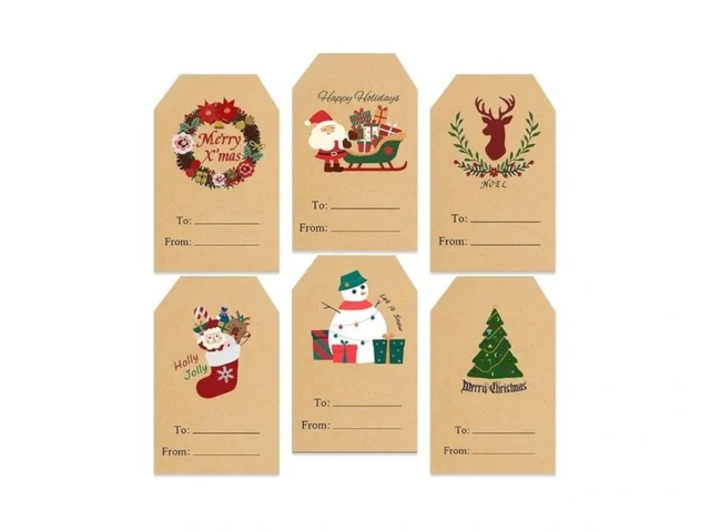 Trazzo Kraft Christmas Gift Tags Self-adhesive… Code