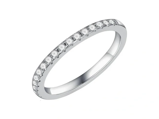 Smilest Half Eternity Moissanite Wedding Band For… Coupon