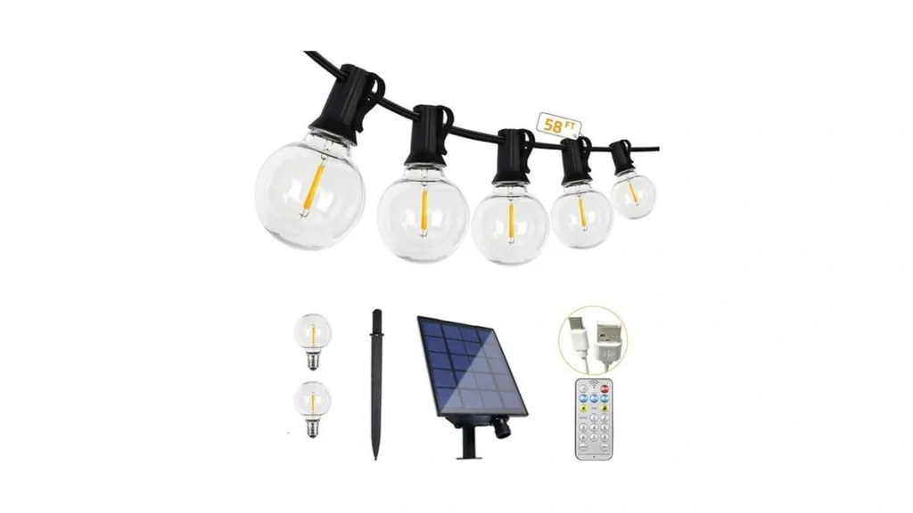 Amazon code: Shineu 58ft Solar String Lights Waterpro