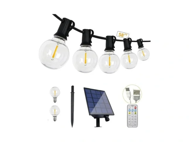 Shineu 58ft Solar String Lights Waterproof With… Code